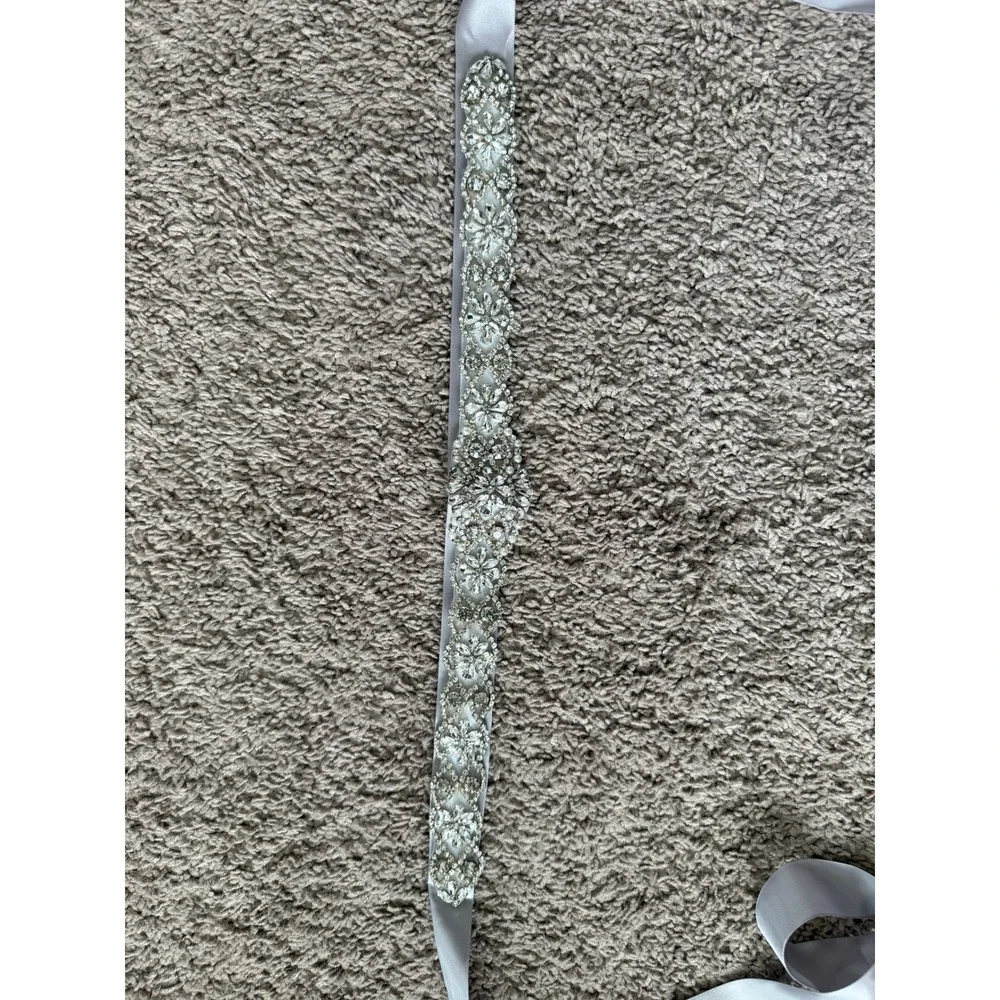 Sparkling Rhinestone Bridal‎ Wedding Dress Belt Silver Crystal Embellished Sash